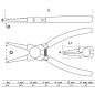 Preview: Pince à circlips | droite | pour circlips intérieurs | 180 mm