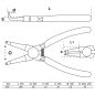 Preview: Alicate de puntas (circlip) | angular | para anillos de retención interiores | 180 mm