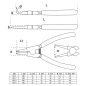 Preview: Juego de alicates de puntas (circlip) | 300 mm | 4 piezas
