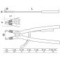Preview: Alicate de puntas (circlip) | recto | para anillos de retención exteriores | 500 mm