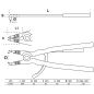 Preview: Alicate de puntas (circlip) | en ángulo | para anillos de retención exteriores | 500 mm