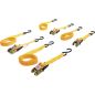 Preview: Ratchet Tie Down Strap Set | with solid Hooks | 5 m x 25 mm | 4 pcs.