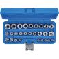 Preview: Socket Set, E-Type | 6.3 mm (1/4") / 12.5 mm (1/2") Drive | E4 - E24 | 28 pcs.