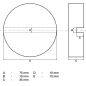 Preview: Almohadilla de goma | para gato de carretilla | 75 x 35 mm