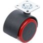 Preview: Double Castor Wheel | red/black | 50 mm