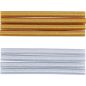 Preview: Barras de pegamento termofusible | doradas/plateadas | Ø 11 mm, 150 mm | 8 piezas