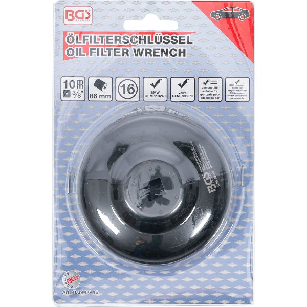 Oil Filter Wrench | 16-point | Ø 86 mm | for BMW, Volvo