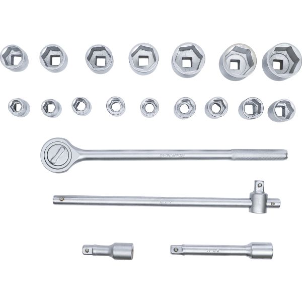 Socket Set | 20 mm (3/4") Drive | 19-50 mm | 20 pcs.