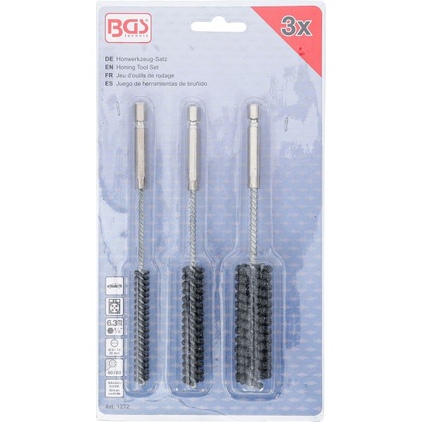 Honing Tool Set | flexible | 6.3 mm (1/4") Drive | Grit 60 / 80 | 8 - 12 - 20 mm | 3 pcs.