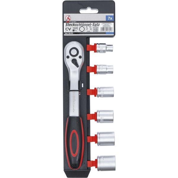 Socket Set | 10 mm (3/8") Drive | 8-19 mm | 7 pcs.