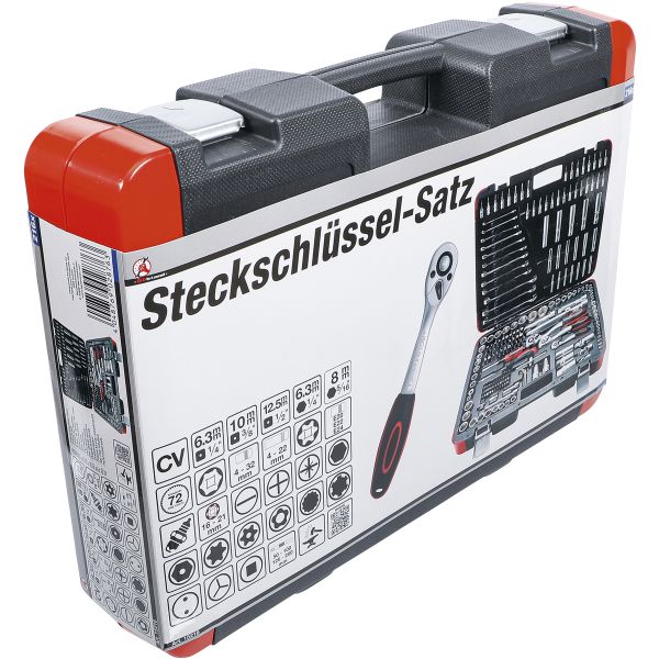 Steckschlüssel-Satz | Antrieb 6,3 mm (1/4") / 10 mm (3/8") / 12,5 mm (1/2") | 216-tlg.