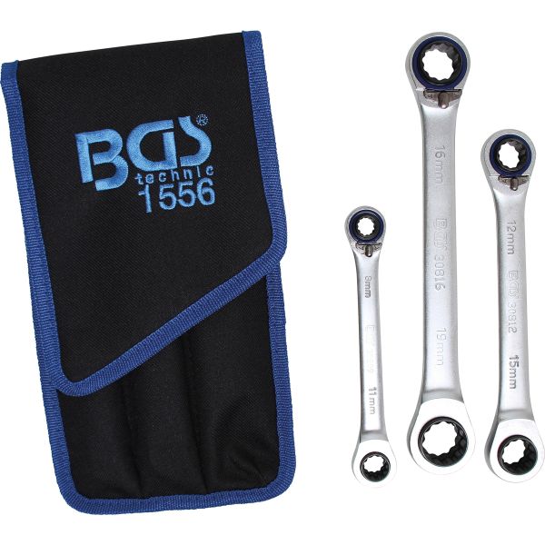 Ratchet Ring Spanner Set | reversible | "4-in-1" | 3 pcs.