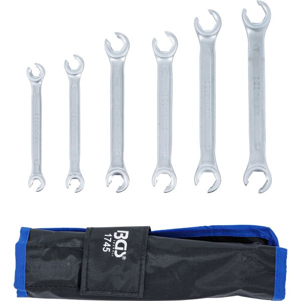 Double Ring Spanner Set, open Type | 8 x 9 - 18 x 19 mm | 6 pcs.