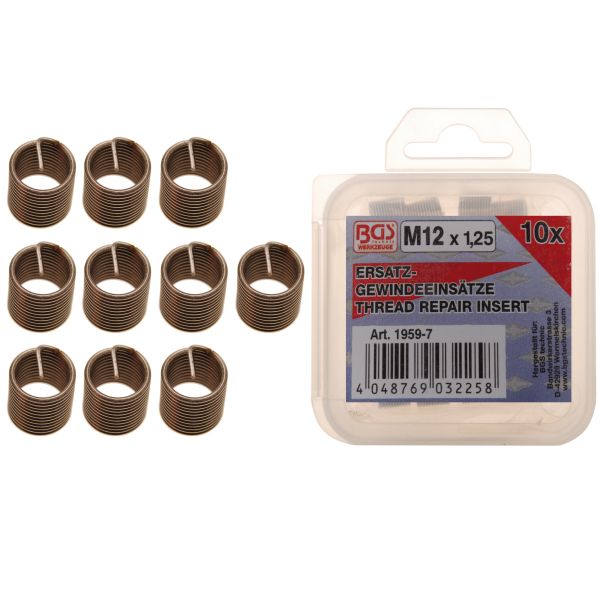 Replacement Thread Inserts | M12 x 1.25 mm | 10 pcs.