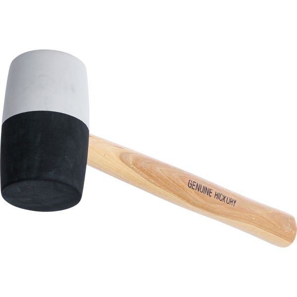 Maillet caoutchouc | manche Hickory | tête noire et blanche | Ø 63 mm | 840 g