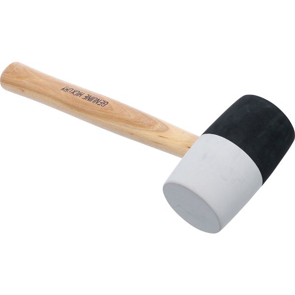 Maillet caoutchouc | manche Hickory | tête noire et blanche | Ø 63 mm | 840 g