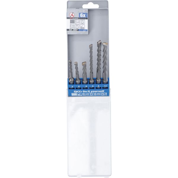 Hammer Drill Set | SDS shaft | carbide tipped | 5 - 10 mm | 6 pcs.