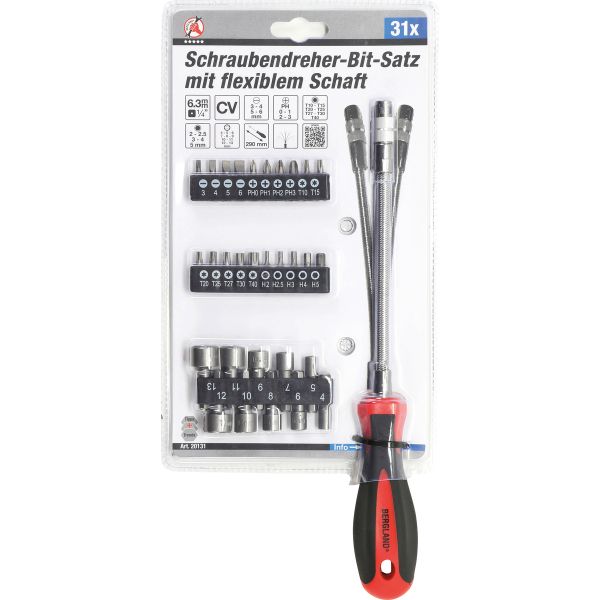 Screwdriver Bit Set | with flexible shaft | 31 pcs.