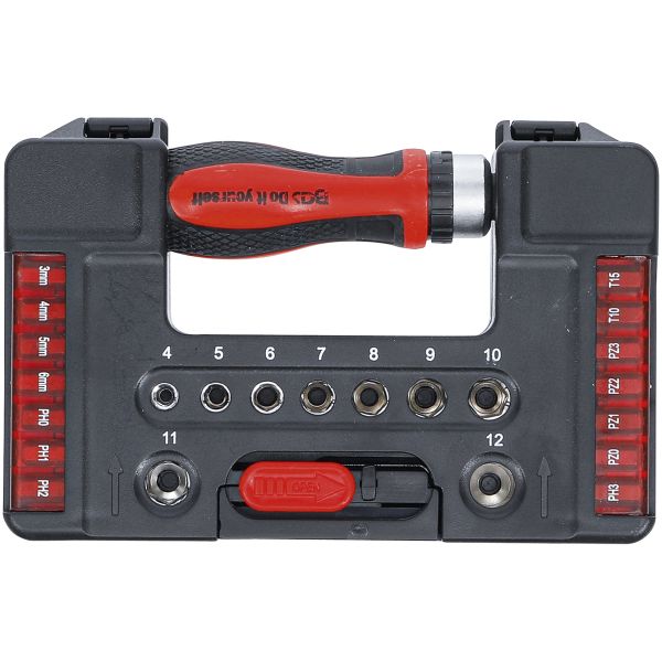 Bit / Socket Set | with Ratchet Spinner Handle for Bits, reversible | 38 pcs.