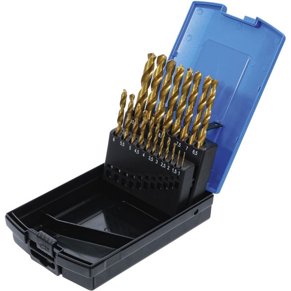 Twist Drill Set | HSS | titanium nitrated | 1 - 10 mm | 19 pcs.