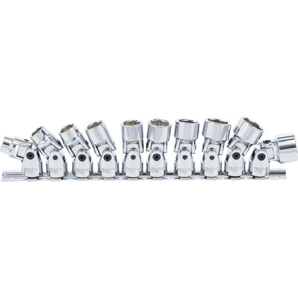 Universal Joint Socket Set, Hexagon | 10 mm (3/8") Drive | 10 - 19 mm | 10 pcs.