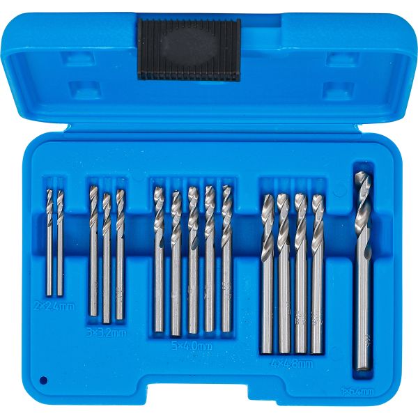 Blind Rivet Drill Set | HSS | 2.4 - 6.4 mm | 15 pcs.