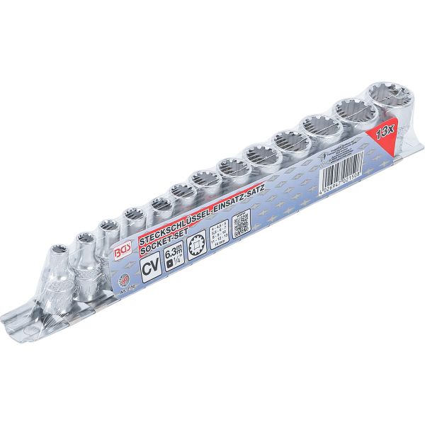 Socket Set, Gear Lock | 6.3 mm (1/4") Drive | 13 pcs.