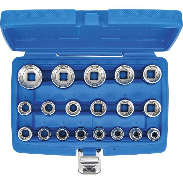 Socket Set, Gear Lock | 12.5 mm (1/2") Drive | 19 pcs.