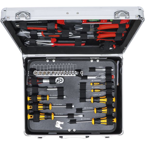 Juego de herramientas en caja de aluminio | 129 piezas