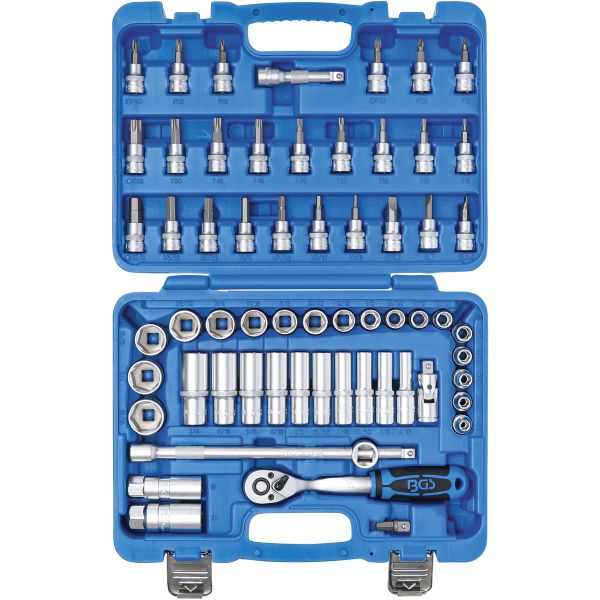 Steckschlüssel-Satz | Antrieb 10 mm (3/8") | Zollgrößen | 61-tlg.