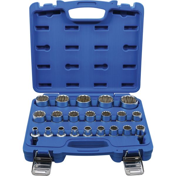 Socket Set, 12-point | 12.5 mm (1/2") Drive | 8 - 36 mm | 21 pcs.