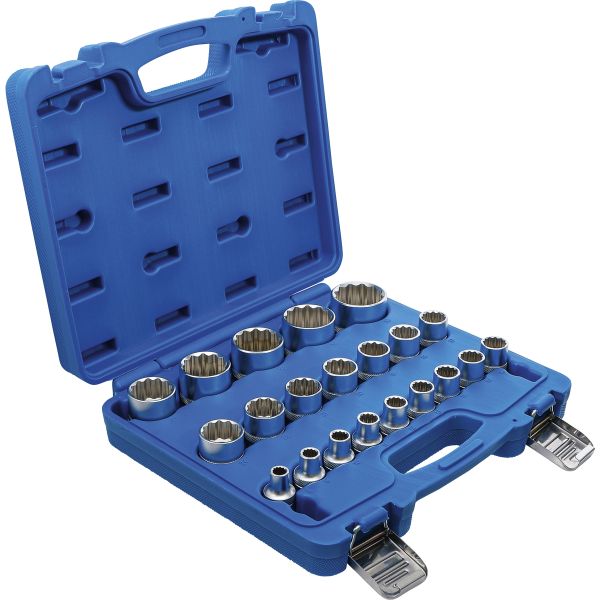 Socket Set, 12-point | 12.5 mm (1/2") Drive | 8 - 36 mm | 21 pcs.