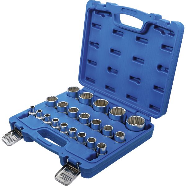 Socket Set, 12-point | 12.5 mm (1/2") Drive | 8 - 36 mm | 21 pcs.