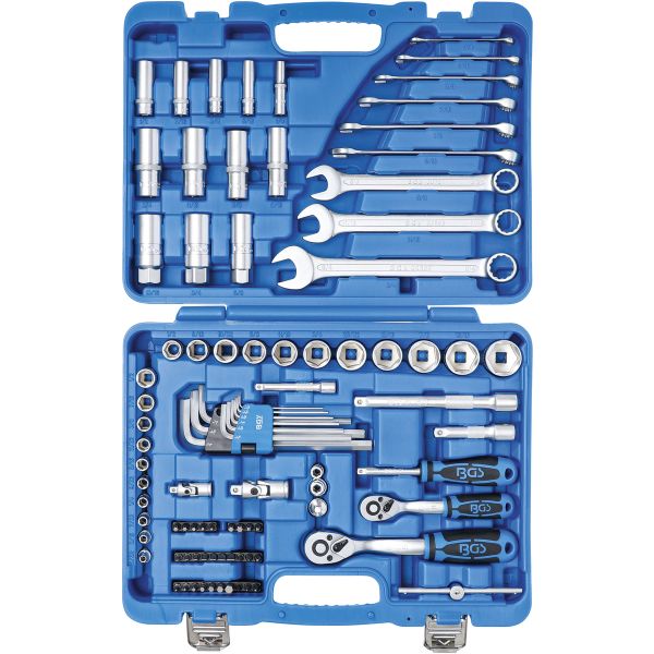 Socket Set Hexagon | 6.3 mm (1/4") / 10 mm (3/8") | Inch Sizes | 92 pcs.