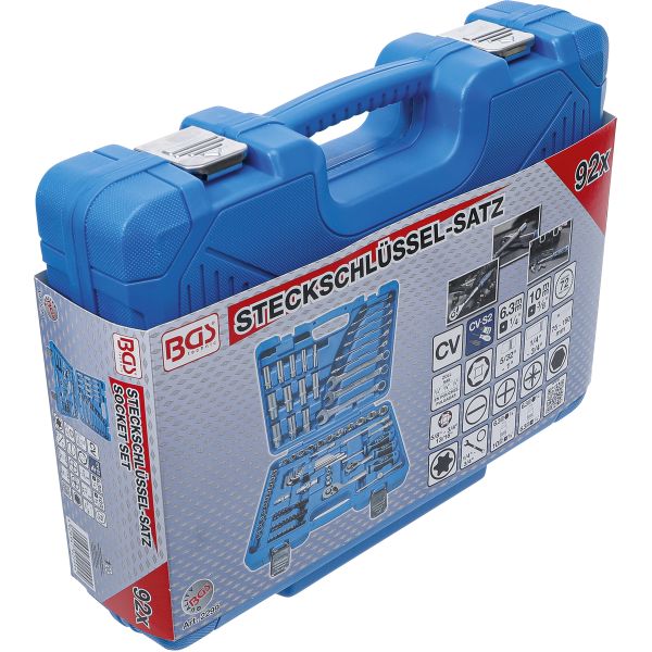 Socket Set Hexagon | 6.3 mm (1/4") / 10 mm (3/8") | Inch Sizes | 92 pcs.