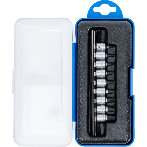 Jeu de douilles à embouts | 6,3 mm (1/4") | Profil T (pour Torx Plus) | 9 pièces