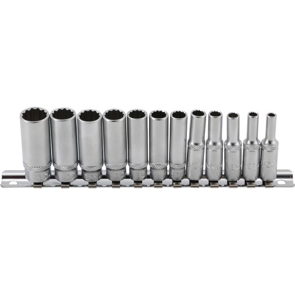 Socket Set, 12-point, deep | 6.3 mm (1/4") Drive | Inch Sizes | 12 pcs.