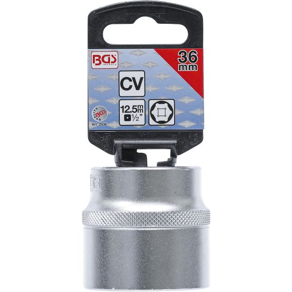 Socket, Hexagon | 12.5 mm (1/2") Drive | 36 mm