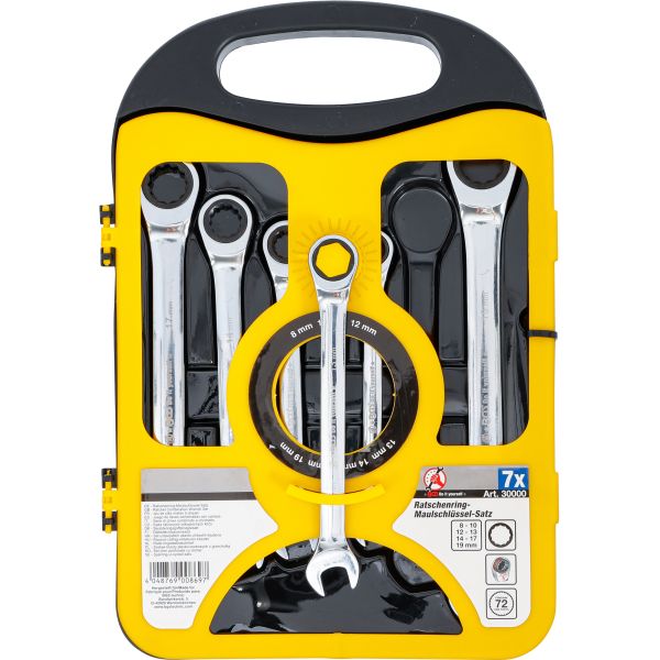 Ratchet Combination Wrench Set | 8 - 19 mm | 7 pcs.