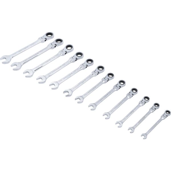 Ratchet Combination Wrench Set | flexible Heads | 8 - 19 mm | 12 pcs.