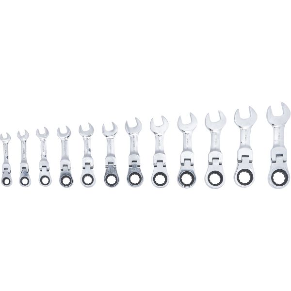 Ratchet Combination Wrench Set | extra short | 8 - 19 mm | 12 pcs.