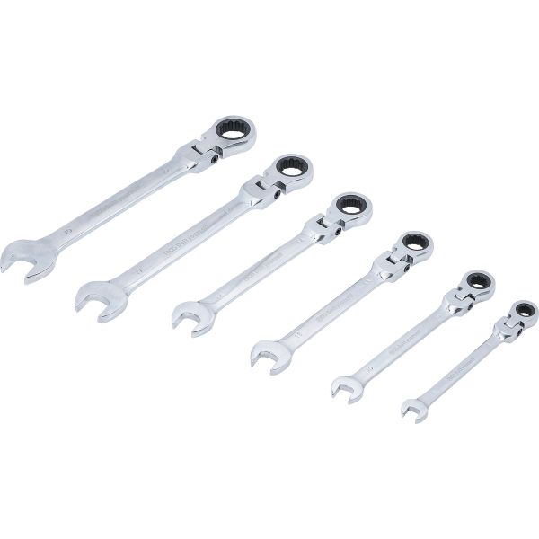 Ratchet Combination Wrench Set | flexible Heads | 8-19 mm | 6 pcs.