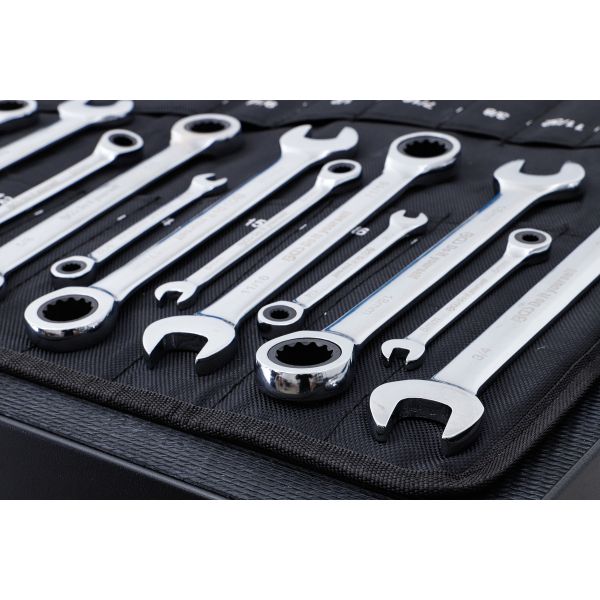 Ratchet Combination Wrench Set | metric / Inch Sizes | 22 pcs.