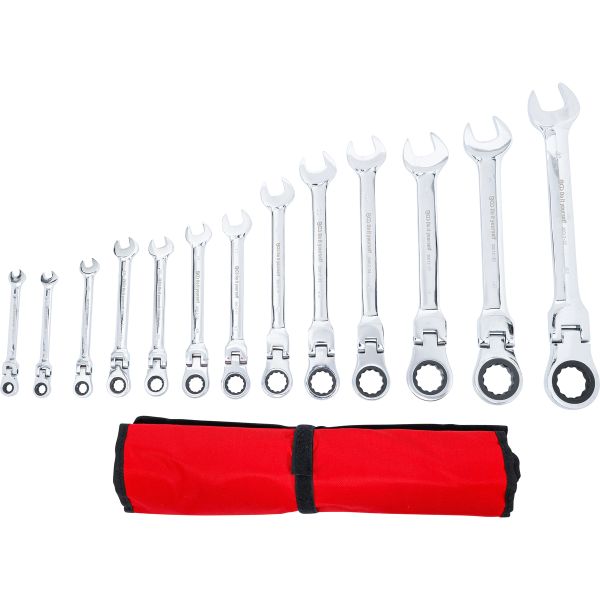 Ratchet Combination Wrench Set | flexible Heads | 8 - 32 mm | 13 pcs.