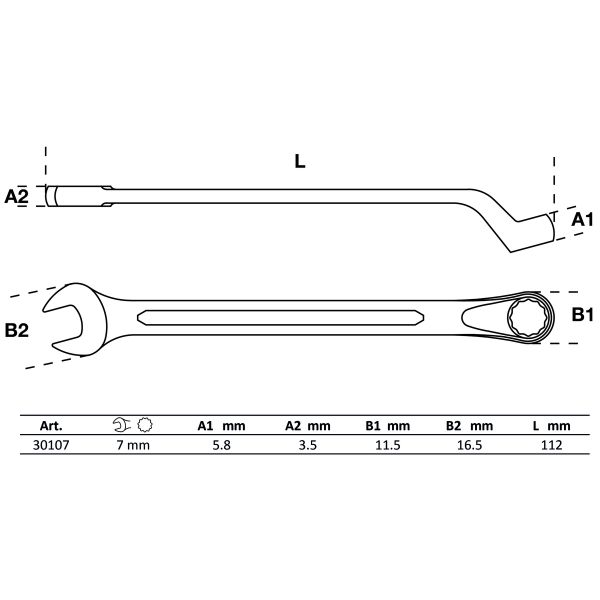 Combination Spanner | offset | 7 mm