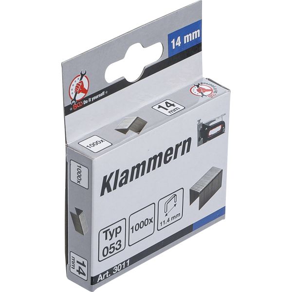 Klammern | Typ 53 | 14 x 11,4 mm | 1000 Stück