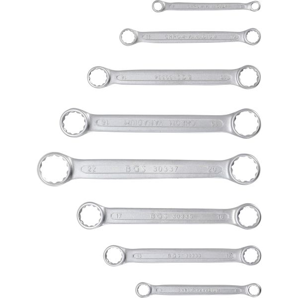 Double Ring Spanner Set | extra flat | 6 - 22 mm | 8 pcs.
