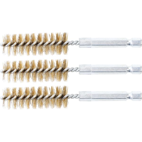 Brosse en laiton | 16 mm | 6,3 mm (1/4") | 3 pièces