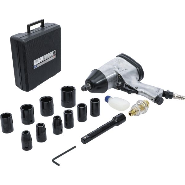 Air Impact Wrench with Tool Set | 12.5 mm (1/2") | 312 Nm | 16 pcs.