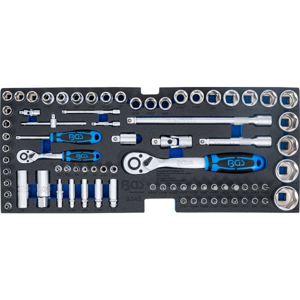 Foam Tray for BGS 3312: Socket Set | 6.3 mm (1/4") / 12.5 mm (1/2") | Inch Sizes | 78 pcs.